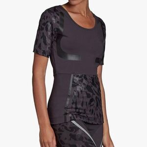 Adidas by Stella McCartney Womens Black Run Utility Training Tee Shirt Size XS